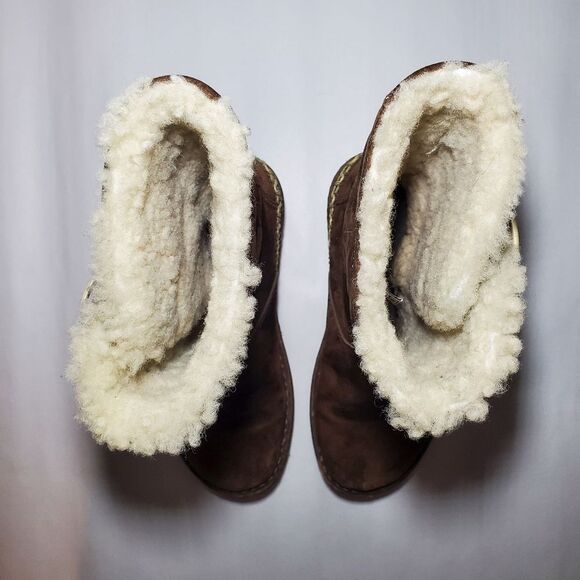 UGG Australia Kona Brown Suede Lambskin Boots Size 6 - Picture 4 of 12